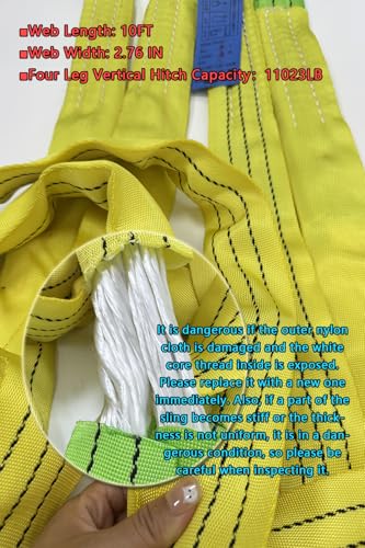 Four Leg Bridle Web Sling 10ft 11023lb Web Slings Belt Type with Hook 3.0 m 5000 kg Light Weight and Flexible Capacity Steel Sling[4leg 5.0t 3m] - size: 4leg-5t-3m