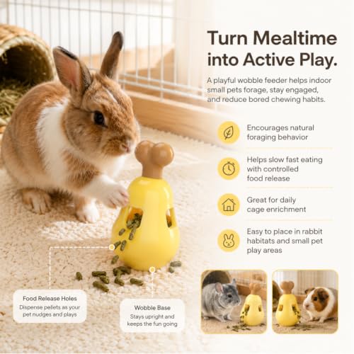 2pcs Rabbit Foraging Toy,Interactive Treat Dispenser Puzzle Toy,Treat Dispensing Feeder to Prevent Boredom,Small Animal Enrichment Toy for Bunny Guinea Pig Hamsters Chinchilla