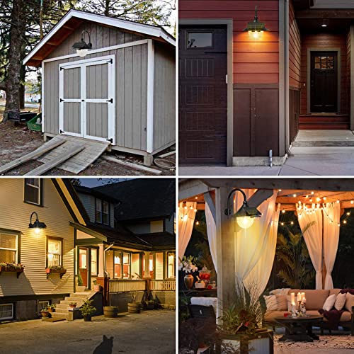 Solar Lantern Lights Outdoor Retro Solar Barn Light with Motion Sensor | 3 Lighting Modes, Wall Mount Waterproof Outside for Farmhouse, Patio, Garden, Shed and Courtyard (Black-1Pack) - color: Black-1Pack