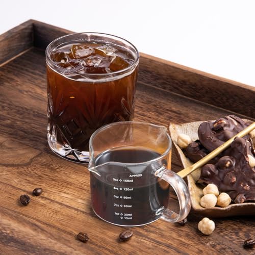 Yardwe Transparent Milk Pitcher 5 Oz Measuring Cup with Spout Household Creamer Pitcher for Coffee Milk Pudding and Ice 3.93 X 2.75 X 2.55 in