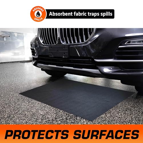 Armor All Premium Oil Spill Mat, Garage Floor Maintenance Mat (30" x 59"), Absorbent Oil Pad, Reusable, Washable, Durable, Waterproof Backing Contains Liquids, Protects Surface (USA Made) - size: 30" x 59"