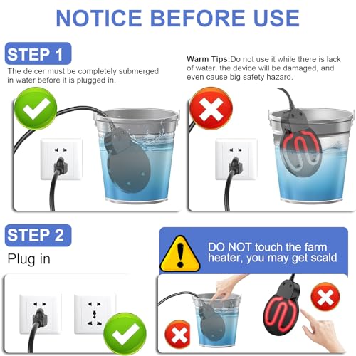 250W Bird Bath Heater - Suitable for Livestock, Poultry, Horses, Cows, Birds, and Chicken Waterers - Winter Use Indoors/Outdoors - Aluminum Cast for Efficient Heating