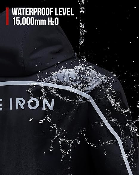 RIDEIRON Motorcycle Rain Gear for Men & Women, Waterproof Rain Suit | 15,000 mm Waterproof Rating, Zippered Leg Openings, Roomy Seat Design, Reflective, Breathable, Fishing, Golf, Hunting - size: 3X-Large