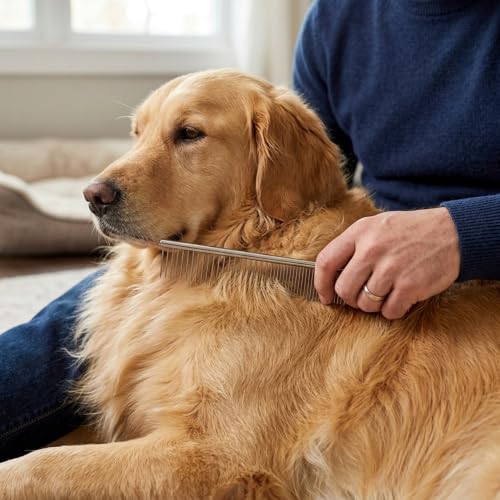 Dog Comb – Stainless Steel Metal Comb for Dogs with Rounded Ends | Cat Comb for Removing Tangles and Knots | Dog Grooming Comb for Dog Cat and Pets | Groom Like a Professional