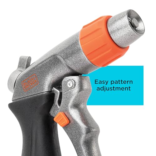 Black + Decker® Adjustable Front Trigger Nozzle – Heavy-Duty, Precision-Control Garden Hose Sprayer BD59380