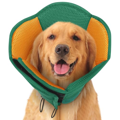 Dog Cones for Large Dogs, Soft Pet Cone Stop Licking After Surgery, Adjustable Pet E-Collar Alternative for Wound Healing, Pine Green X-Large - color: Pine Green, size: X-Large