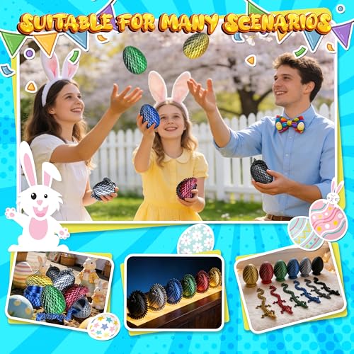 Impossmaker 8" 3D Printed Dragon Eggs, Mystery Crystal Dragon Egg for Easter Basket Stuffers, Unique Easter Toys & Decor, Fantasy Tabletop Decor Gifts for Kids & Collectors (6 Pack) - style: 6P-S4