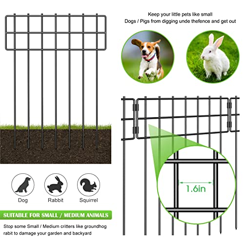 Animal Barrier Fence, 17 in(H) X 27 Ft(L) No Dig Garden Decorative Fencing | 25 Pack,Iron Wire,RustProof,Animal Barrier for Dog Rabbits - size: 17'' (H) X 27' (L)