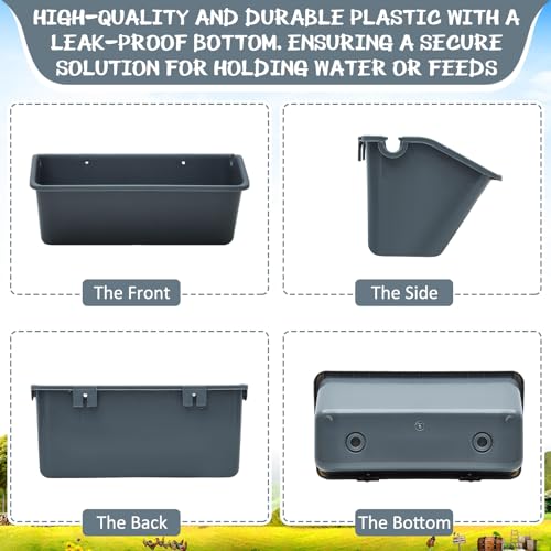 20 Pack Chicken Feeder,5 Quart Hanging Goat Waterer,Dark Gray - color: Dark Gray