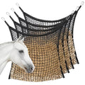 Slow Feed Hay Nets for Horses, Large Capacity Hay Bags, 4 Pack | 35 x 31 in, includes 8 carabiners,Black, heavy duty, hay feeder for horses and goats, easy to hang in stalls and trailers - size: 4PCS