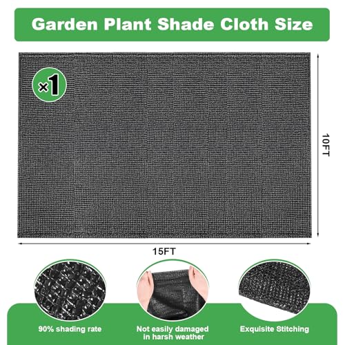 MUDEREK Plant Sun Protection Cloth - 10x15FT Garden Plant Shade Cloth | Breathable HDPE Light Refraction Sunshade Cloth for Protecting Plants Vegetable Rows UV Resistant Shade Fabric - size: 10x15FT