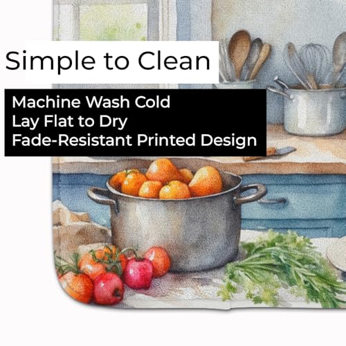 Caroline's Treasures Bedlington Terrier The Chef Memory Foam Kitchen Mat Machine Washable Anti-Fatigue Mat Cushion Comfort Bath Mat or Kitchen Rug - color: Bedlington Terrier 6199