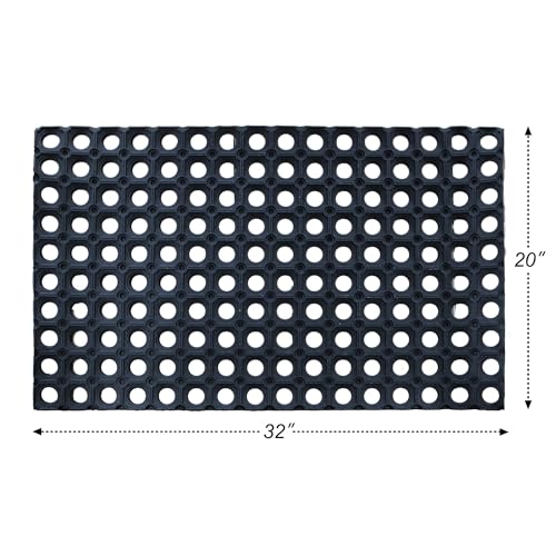 Anti-Fatigue Rubber Floor Mat - NANBOWANG Commercial Grade Grease Resistant Non-Slip Recycle Tyre Floor Mats for Restaurant Kitchen Bar Garden Outdoor Wet Area (20"X30") - size: 20"L x 32"W x 0.8"Th