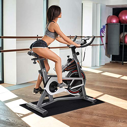 Goplus Thicken Treadmill Mat for Hardwood Floors High Density Waterproof PVC, Floor Protector Pad for Exercise Equipment for Home and Gym Use, Large Size - style: 4' x 2' x 0.3''
