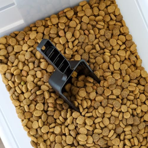 IRIS USA Dog Food Storage Container, Up to 50 lbs, Dark Gray, Made in USA | Includes 2-Cup Scoop & Wheels, Airtight Seal, BPA-Free, Bird Seed, Cat food, Cat Litter, Chicken Feed, Pellets - color: Dark Gray, size: 50 lbs