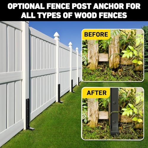 4PCS Fence Post Repair Kit, Heavy Duty Fence Post Repair Stakes, Anchor Ground Spike for Fix Broken Wooden Support - style: 4PCS