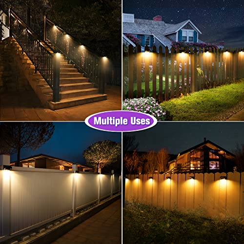 Aulanto Solar Led Deck Lights, Warm White & RGB Modes, Outdoor Waterproof for Backyard, Pool, Patio, Fence Post/Line (4Pack & 4Modes) - size: 4 Pack-Middle