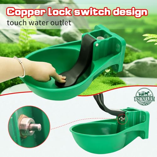 Automatic Livestock Waterer Bowl Plastic Cow Water Troughs ﻿ | Easy Install Wall Mount Cattle Drinking Bowl for Cow Cattle Horse Sheep Goat Pig Calf Outdoor Farm Water Trough