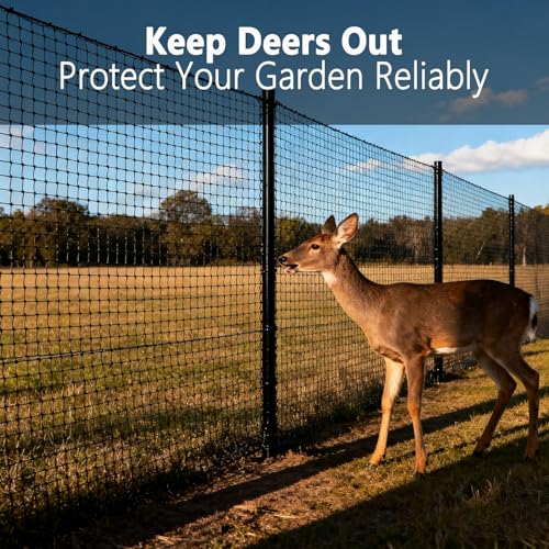 POYEE 7.5x65ft Deer Fence Netting, 1/2-inch Square Mesh Bird Netting | Animal Barrier for Garden, Vegetables, Fruit Trees, Blueberry Bushes, Strawberries – Protects against Deer, Chickens, Poultry - size: 7.5x65ft