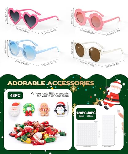 Sumsun Kids Sunglasses Bulk Party Favors 24 Packs Boys Girls Age 3-8 with UV400 Protection for Birthday Graduation Party Supplies (Grid 16 Pack) - style: Color-24pairs-christmas