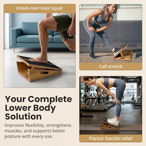 Slant Board for Exercise - 500 lb Weight Capacity, Calf Stretch Board, Stretch & Mobility Board for Physical Therapy Anti Slip Design with 5 Angle Adjustable Incline Board for Knee Ankle Pain Relief