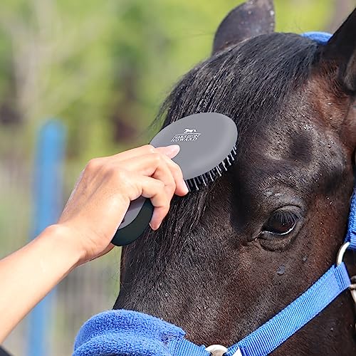 Harrison Howard Horse Mane and Tail Brush - Professional Grooming Brush, Equestrian Detangler, Non-Slip, Black - color: Black