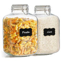 ComSaf Square Glass Jars with Airtight Lid 1.3 Gallon 2 Pack Large Canister | Flour sugar rice, Kombucha pickling, Pantry organization, Bulk storage, Pickling fermenting, Cabinet organization, Snacks - size: 1.3 Gal*2