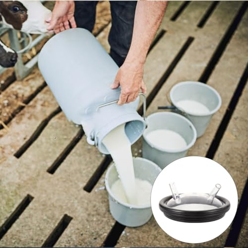 SUPVOX Transparent Milk Bucket Lid Milking Machine Bottle Lid with Two Inlets for Hose and Air Replaceable Milk Bucket Cover for Cow Milker Machine Leak-Resistant Replacement 7.87 X 7.87 X 3.14 in