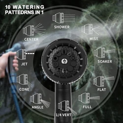 Besiter Garden Hose Nozzle Sprayer: 2 Pack 10 Watering Patterns Spray Nozzles Heavy Duty Hose Head Hose Attachment Bule - color: Blue Blue