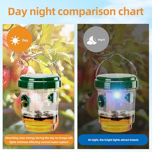 2 Pack Solar Wasp Trap Outdoor Hanging