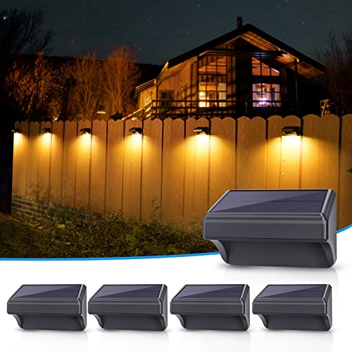 Aulanto Solar Led Deck Lights, Warm White & RGB Modes, Outdoor Waterproof for Backyard, Pool, Patio, Fence Post/Line (4Pack & 4Modes) - size: 4 Pack-Middle