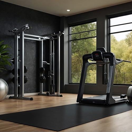 MSI Rubber Utility Mat 48in. x 96in. Black Floor Mat Pack Accent Wall Tile - size: 48 W x 96 L