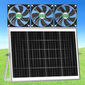 Solar Chicken Coop Fan 3 Kit, 25W Solar Powered Greenhouse Fan Outdoor Waterproof, Solar Exhaust & Intake Fans, Strong Airflow for Shed Dog House Circulation Ventilation Cooling, No Battery - size: 4.7" Fan 3 Kit