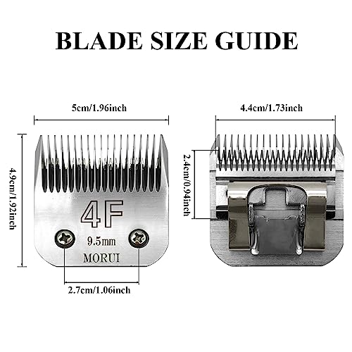4F Cut Length 3/8"(9.5mm) Detachable Pet Dog Clipper Blades UltraEdge Series Clipper Blades for Dog Grooming Compatible with Most Andis,Oster A5 Wahl KM Series Clippers - size: 4F 9.5mm