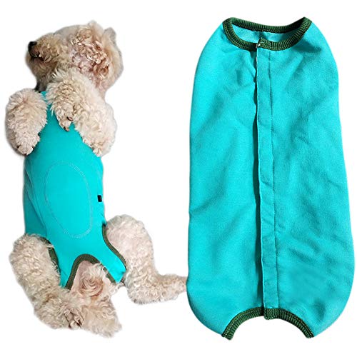 Dog’s Recovery Suit Post Surgery Shirt for Puppy, Wound Protective Clothes for Little Animals(Blue-XXS) - color: blue, size: XX-Small
