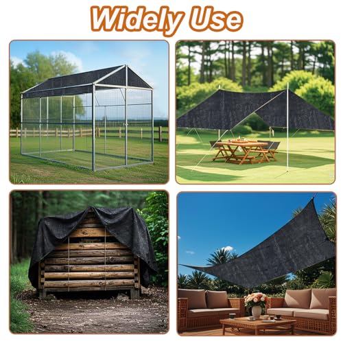 11.5×6.6 FT Chicken Run Pen Shade Cover, 90% UV‑Block Sun Shade Cloth | High Density Black Shade Netting Mesh with 20Pcs Ball Bungee Cords for Outdoor Garden Patio Yard Poultry Coop Chicken Run Pen