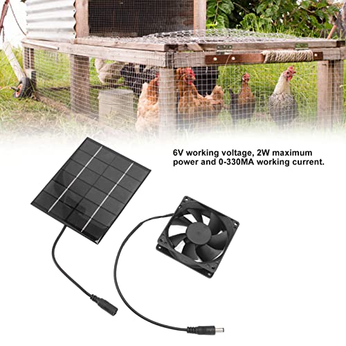 Solar Fan, Solar Powered Fan, Solar Panel Fan Kit Solar Powered Exhaust Fan for Small Chicken Coops, Greenhouses, Sheds, Pet Houses, Solar Ventilation Fan Solar Exhaust Fan