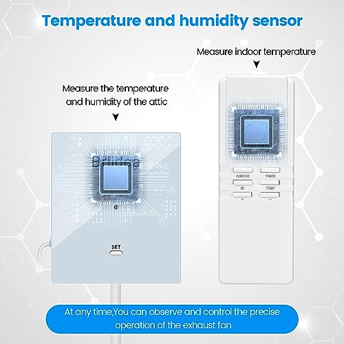 Briidea Attic Fan Control Kit - Smart Fan Converter with Temperature & Humidity Sensor for Cool, Dry Attic