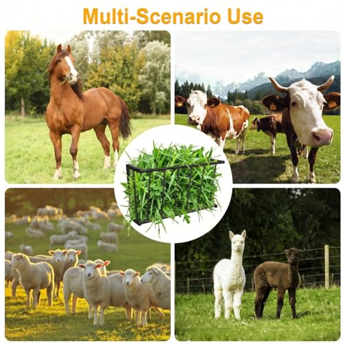 20'' Metal Wall Mount Hay Feeder, 15 Gallon Livestock Feeder | for Goats Horses Cattle, Indoor/Outdoor Hay Rack Blanket Holder