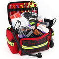 Lightning X Mid-Sized First Responder EMT Bag | LXMB25 | Fully Stocked w/ 248+ First Aid Supplies + Trauma Pak w/C.A.T. Tourniquet & QuikClot - RED - color: Red