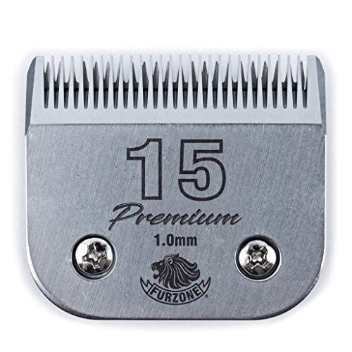 FURZONE Detachable Blade - Size 15 Blade 3/64", Made of Extra Durable Japanese Steel, Compatible with Most Andis, Oster, Wahl A5 Clippers - size: 15