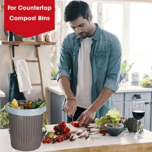 Compost Bags, Compostable Trash Bags 3 Gallon Compostable Bags Small Compost Bags for Countertop bin Extra Thick 0.71 Mil. ASTM D6400 Certified By BPI and TÜV AUSTRIA (3 Gallon, 100 Units) - size: 100 Count (Pack of 1), style: 3 Gallon