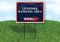 Livestock Handling Area 4Th Of July American Flag Usa Patriotic Fireworks Right Arrow Single Sided 18x24 in. Yard Road Sign w/Stand - size: Single Sided Right Arrow