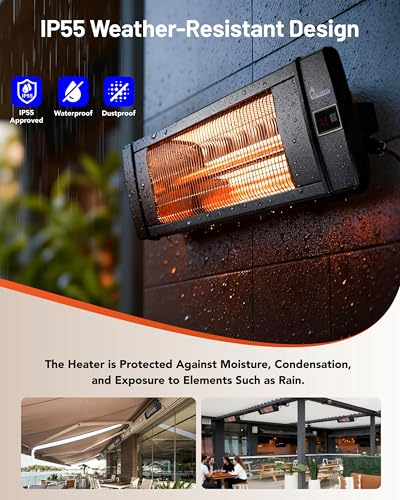 DR. INFRARED HEATER Portable Infrared Indoor and Outdoor Space Heater for Patio, Garage, Commercial & Residential With Remote Control, Without Thermostat, Black - size: 35 Inches