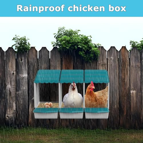 Chicken Nesting Boxes, 1 Hole Laying Boxes,1 Nest Mat, Plastic Roll Away Chicken Nest Box, Egg Roll Out with Perch Eggs Protected Collection Area, Poultry Modular House Egg Coop Nest Perch - size: 19.9"L x 12.0"W x 5.9"H
