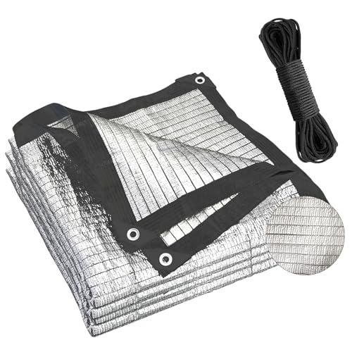 Shade Cloth for Garden 10 * 13FT, Silver Reflective 90% Aluminet Shade Cloth with Grommets, Sun Shade Outdoor Cover, Plant Covers Freeze Protection for Cars, Boats kenne,Protective Cover, Aluminet - color: Silver Aluminet, size: 10*13FT