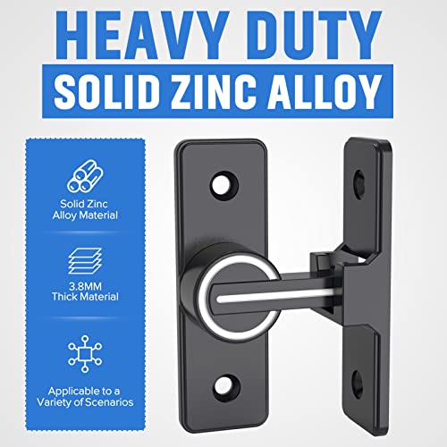 90 Degree Barn Door Lock, Heavy Duty Locks, Luminous Black-2 Pack | Flip Sliding Gate Latches for Garden, Bathroom, Garage & Sliding Doors - size: 2 Pack Luminous Black