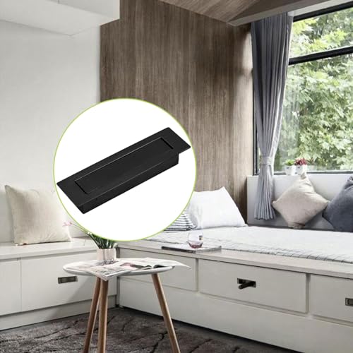 1 Pack 304 Stainless Steel Recessed Pocket Door Handle Brushed Flush Mount Pocket Door Edge Pull for Closet Pocket (Black) - color: Black-1pcs-A