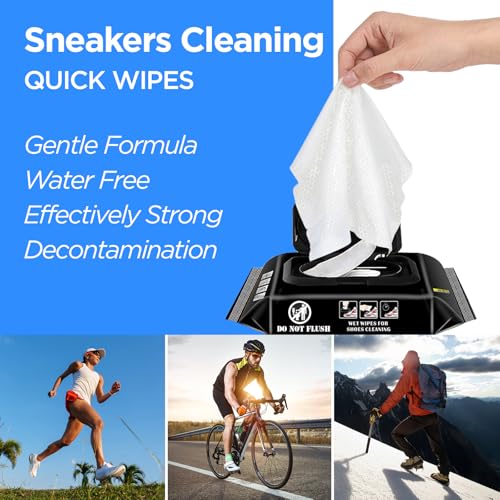 Shoe wipes 2 Pack 60 Pcs Sneaker Wipes Cleaner Quick Wipes Travel Portable Removes Dirt, Stains