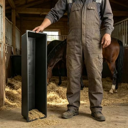 6Pcs Long Livestock Feeding Trough, 12 Gallon/48 Quart Large Capacity Heavy Duty Horse Feeder Water Trough for Horse Sheep Goat Pig Farm Livestock Poultry